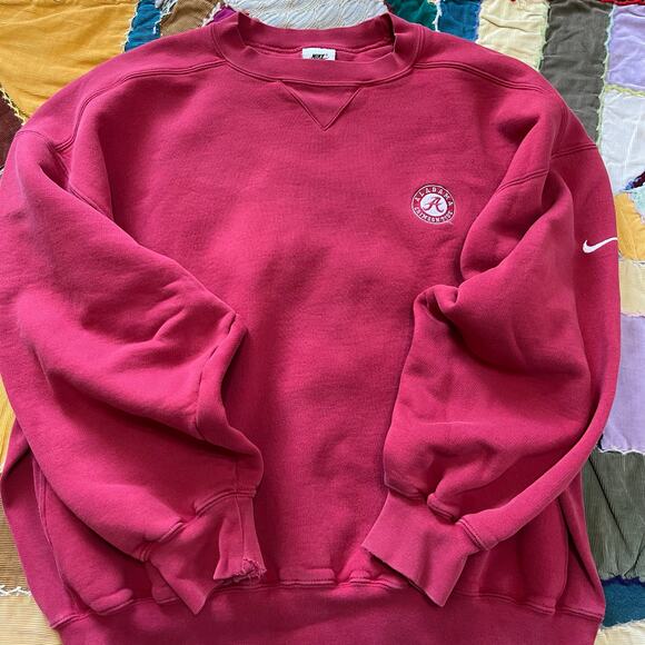 Vintage Nike X Alabama Crimson Tide Small Logo Red Thick Crewneck Medium - Picture 1 of 6